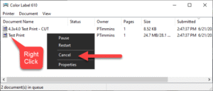 printer queue stuck on deleting