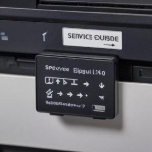 A close-up shot of an Epson L15180 printer control panel showing a