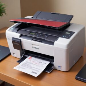 An Epson SX230 printer with a red