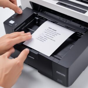 An Epson printer displaying a