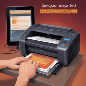 An illustration of an Epson SX235 printer with a