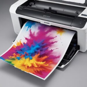 A beautifully printed document or photo showing vibrant colors, freshly ejected from an Epson L3210 printer, symbolizing problem solved.