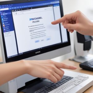 A close-up of a hand pointing to the