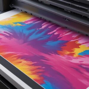 A close-up shot of a photo being printed by an Epson EcoTank printer, showing vibrant colors and sharp details on glossy photo paper.