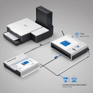A diagram showing an Epson L3210 printer connected to a small