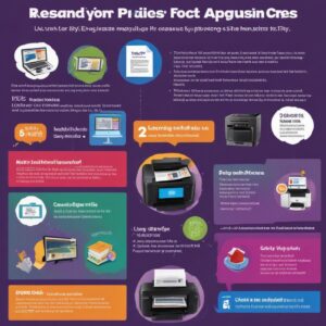 A vibrant infographic illustrating 7 key tips for finding the best Epson Printer Price in Zimbabwe, with icons for
