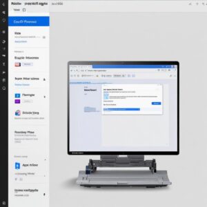 An illustration of a web browser window showing the official Epson support page for the L3210 printer, highlighting the section for downloading drivers for macOS, with an arrow pointing to a download button.