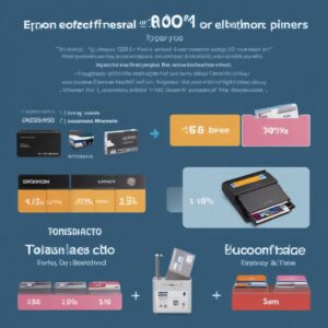 An infographic-style image comparing the cost-effectiveness of Epson EcoTank L3210 vs. traditional cartridge printers, showing a smiling wallet for EcoTank and a crying wallet for cartridge, emphasizing the
