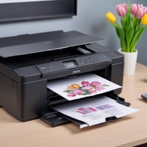 Ilustrasi dua printer Epson L3210 dan L3216 berdampingan, terlihat sangat mirip, dengan tanda tanya besar di atasnya dan tulisan