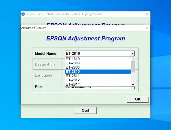 Download Resetter Epson ET-2810