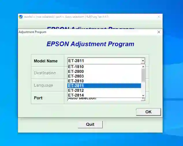 Download Resetter Epson ET-2811