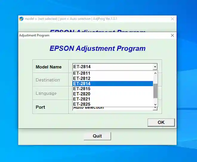 Download Resetter Epson ET-2814