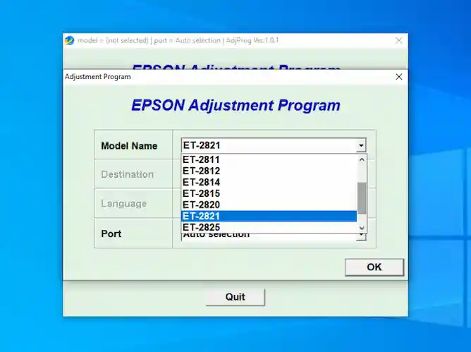 Download Resetter Epson ET-2821