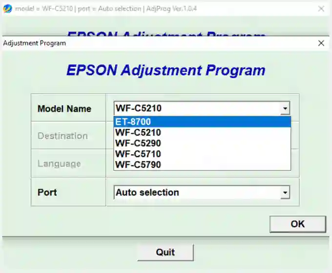 Download Resetter Epson ET-8700