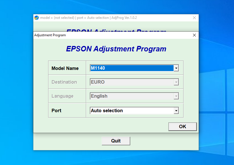 Download Resetter Epson M1140