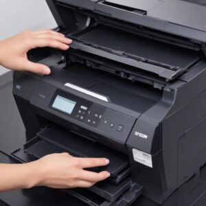 Tampilan antarmuka software Epson Adjustment Program yang menunjukkan opsi reset waste ink pad counter.