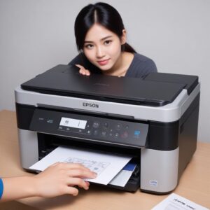 Tampilan antarmuka software WIC Reset Utility atau Epson Adjustment Program di layar komputer, menunjukkan opsi