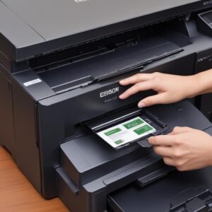 Tampilan layar komputer yang menunjukkan software Epson Adjustment Program atau resetter tool, dengan opsi