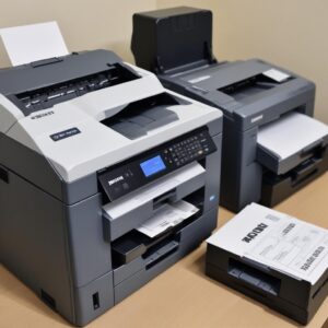 Kumpulan ikon manfaat sewa printer: Hemat Uang (ikon koin), Bebas Perawatan (ikon kunci pas), Printer Terbaru (ikon printer modern), Dukungan Teknis (ikon headphone/chat).