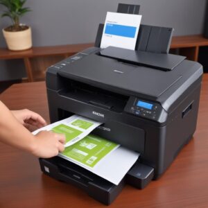 Tampilan layar komputer dengan berbagai ikon software driver printer yang sedang diunduh atau diinstal, menunjukkan berbagai metode instalasi.