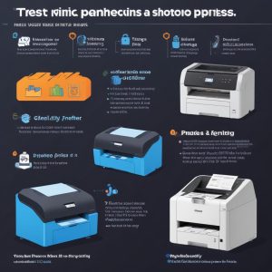 An infographic comparing three types of printers: Inkjet, Ink Tank, and Laser, highlighting their pros and cons for home use, with small icons representing printing cost, speed, and photo quality.